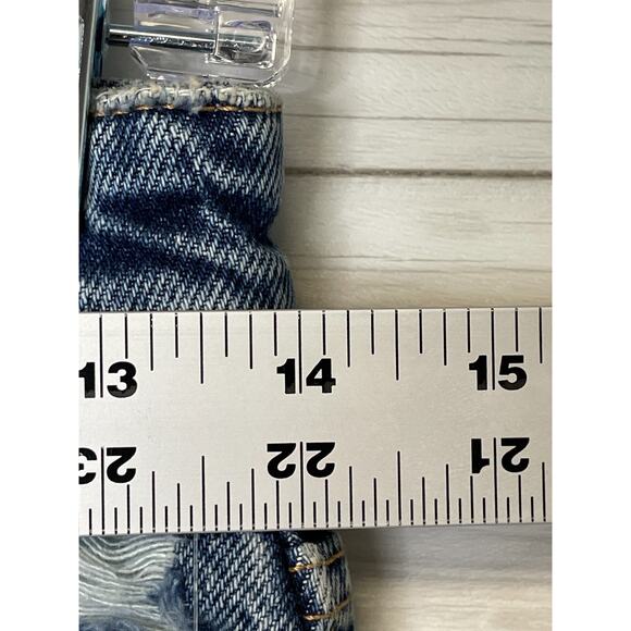 H&M Jean Shorts Womens 6 Blue Denim Cut Off High Rise Cotton - Picture 4 of 13